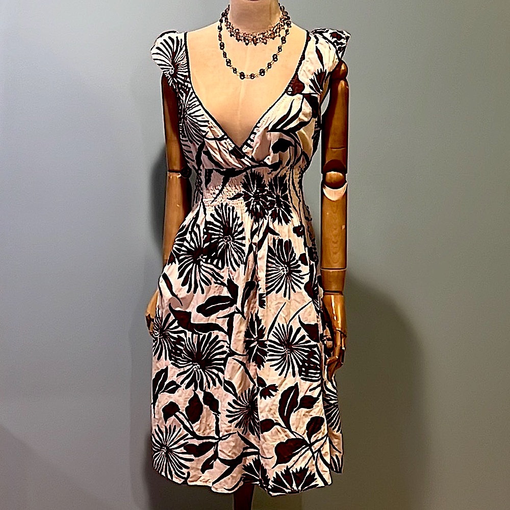 Brown and cream summer dress